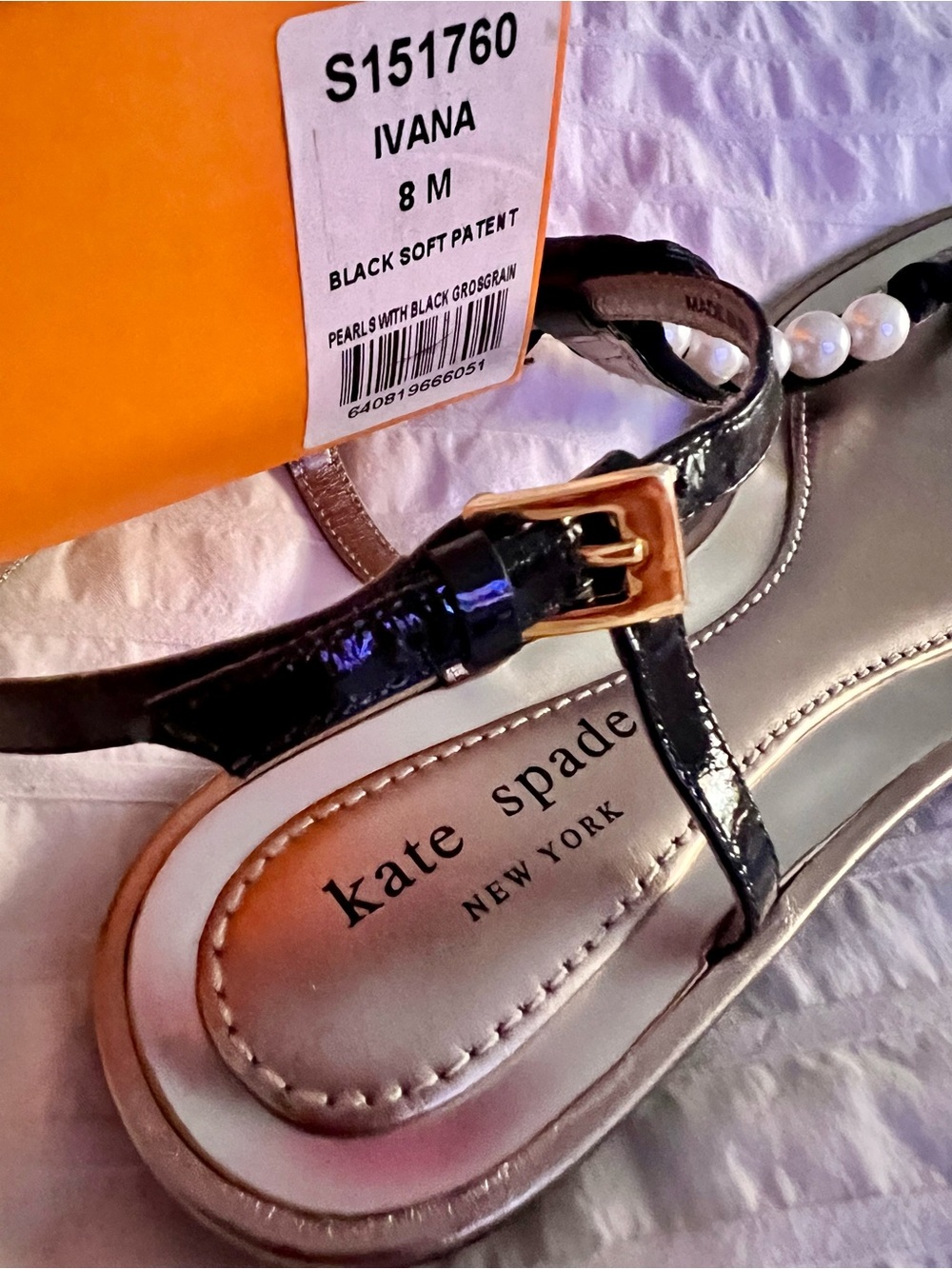 Kate Spade faux pearl with bow Sandals - Picture 6 of 10